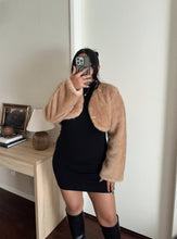 Load image into Gallery viewer, WINTER GLAMOUR CROPPED JACKET (CAMEL)
