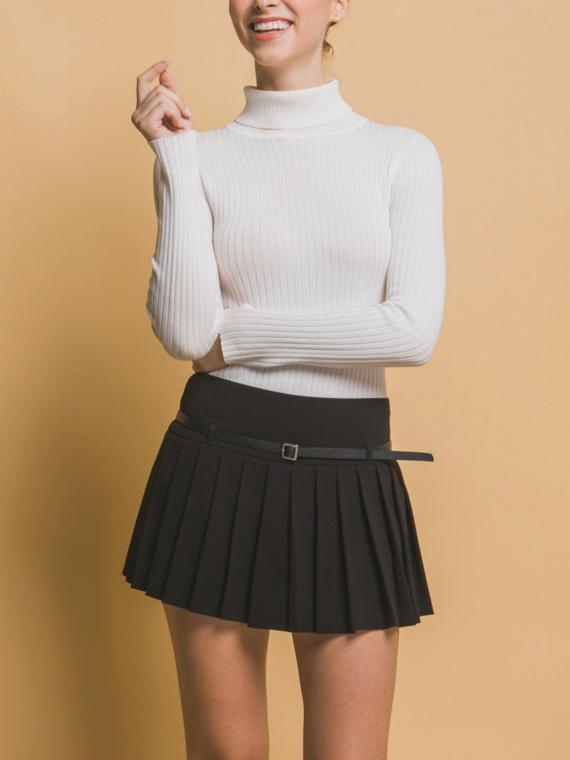 TRENDING PLEATED SKIRT - BLACK