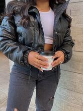 Load image into Gallery viewer, LA CITY LEATHER PUFFER JACKET
